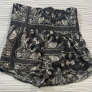 FP Movement by Free People Black and White Patterned High Waist Shorts